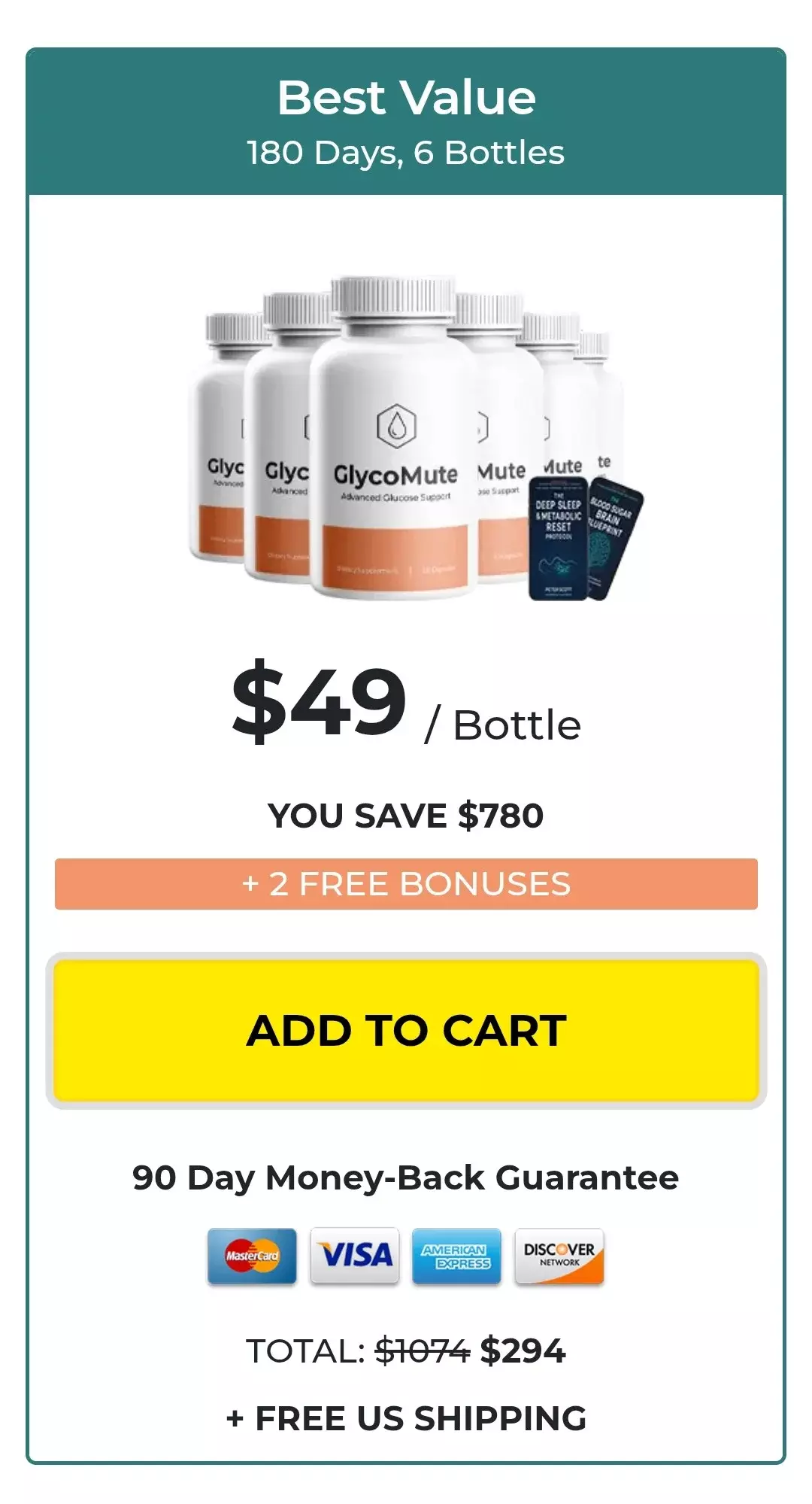 GlycoMute™ 6 bottles pricing